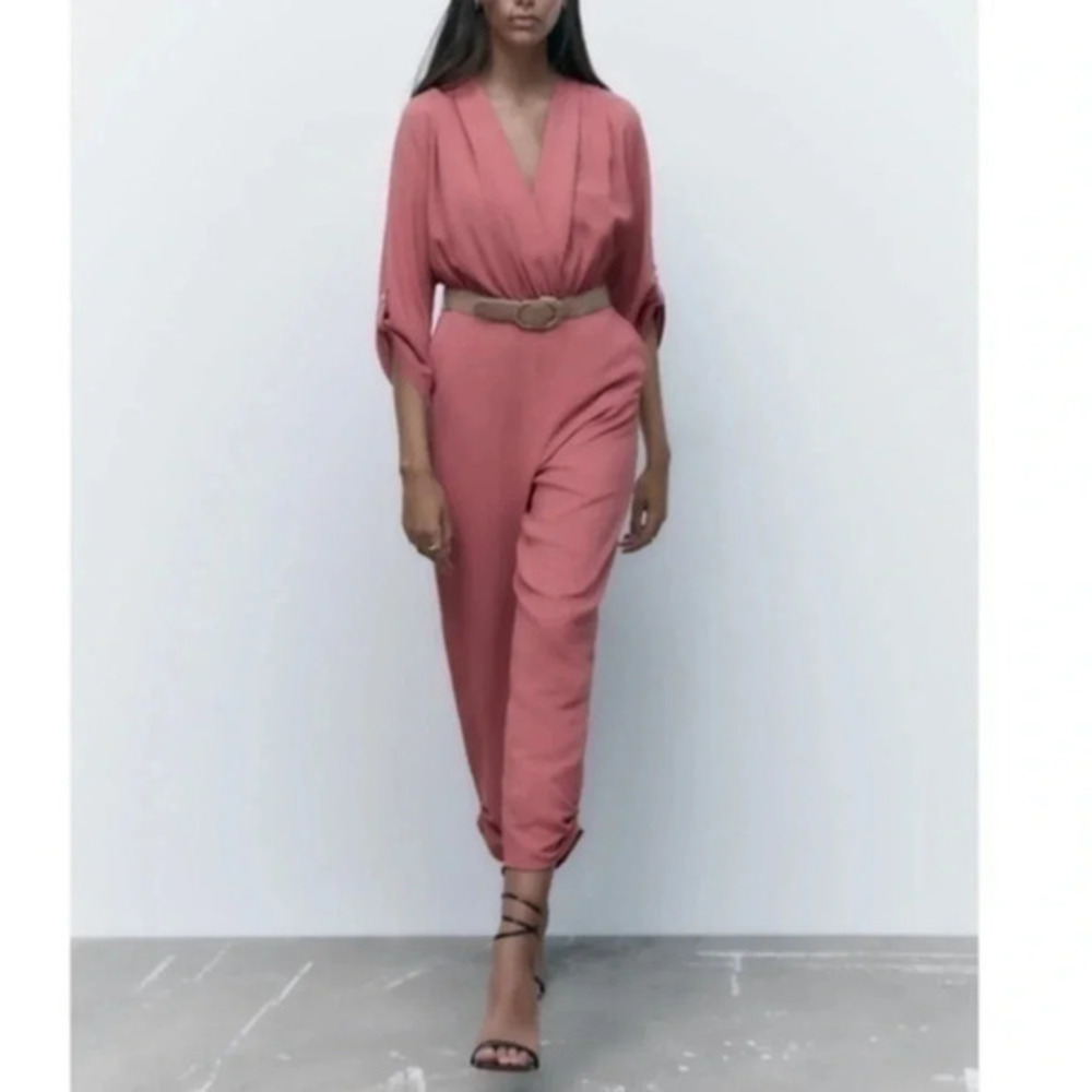New Zara Belted Jumpsuit